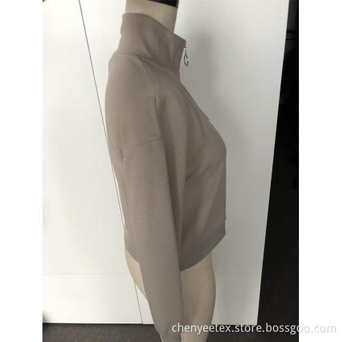 Khaki semi - turtleneck sweater